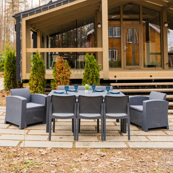 Обеденный комплект Royal Family LANA LUX DINING XL графит